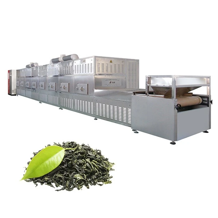 Tunnel type microwave tea leaf dryer